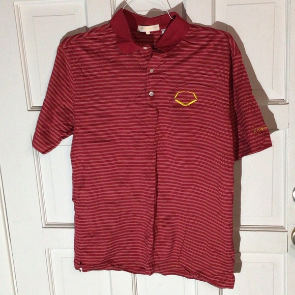 Evoshield Striped Red and white Mens Polo Shirt - Picture 1 of 7